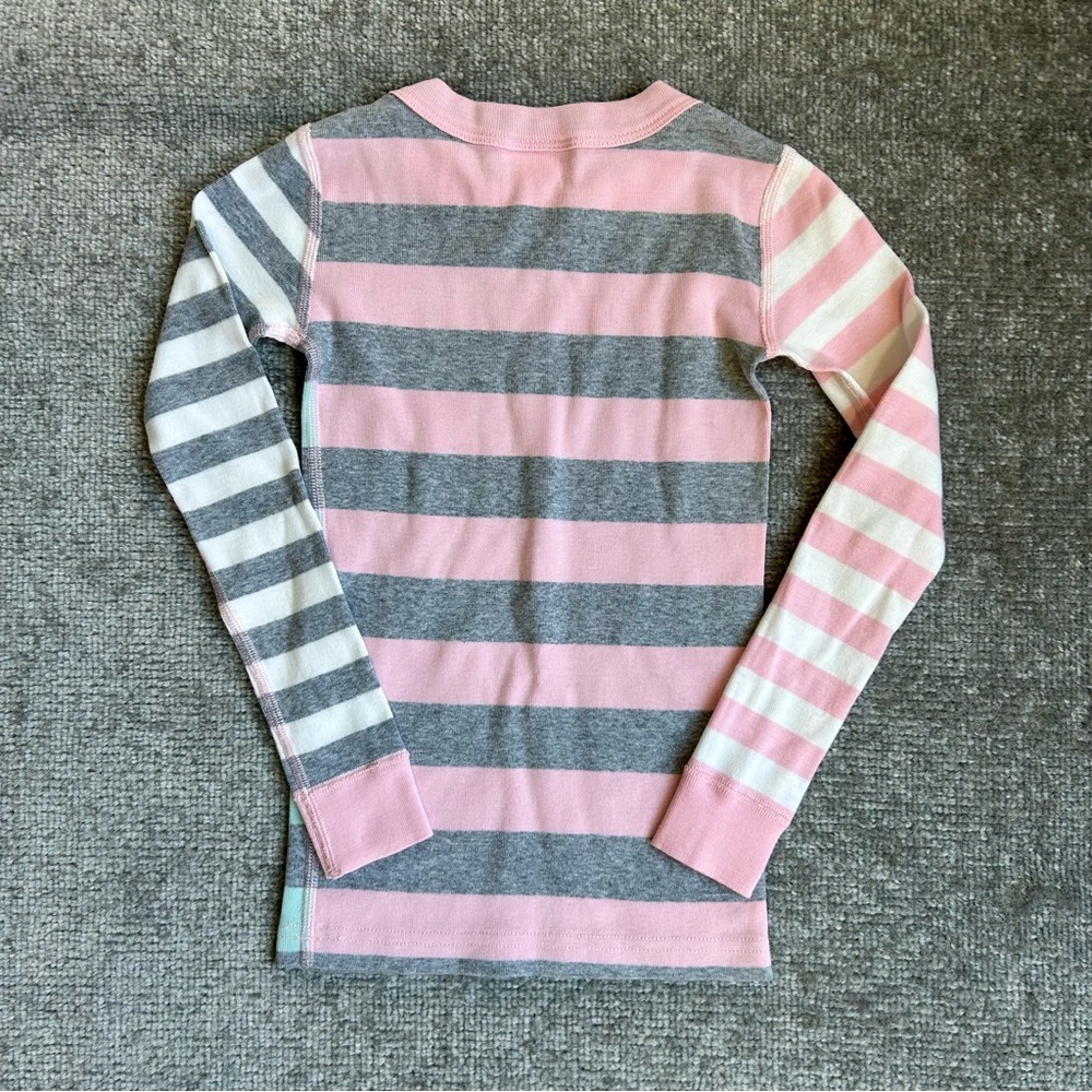 Hanna Andersson Girls Long John Striped Multi Color Organic Cotton Pajamas, 5yrs - Picture 3 of 6